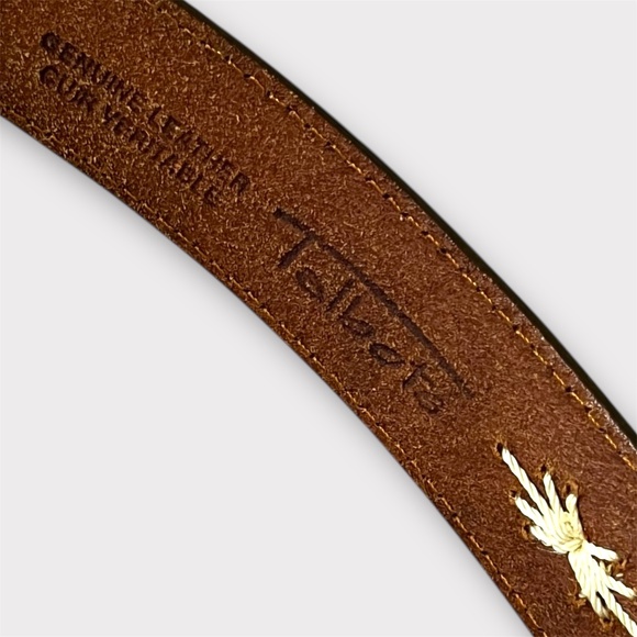 Cognac Leather Belt With Starburst Embroidery Detail | Women’s Size M - Picture 5 of 14
